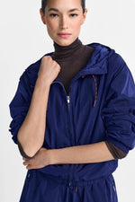 Load image into Gallery viewer, Rich and Royal Hooded Windbreaker - Midnight Blue

