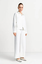 Load image into Gallery viewer, Rich and Royal Wide Legged Trousers - Pearl White
