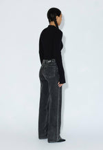 Load image into Gallery viewer, Dr Denim Women's Addy Mid Straight Jean - Tar Aged Black
