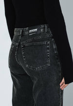 Load image into Gallery viewer, Dr Denim Women's Addy Mid Straight Jean - Tar Aged Black
