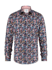 A Fish Named Fred - Cinema Tickets Print Shirt in Navy
