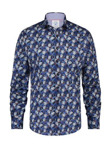 A Fish Named Fred - Mask Print Shirt in Navy