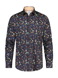 A Fish Named Fred - Pelican Print Shirt in Navy