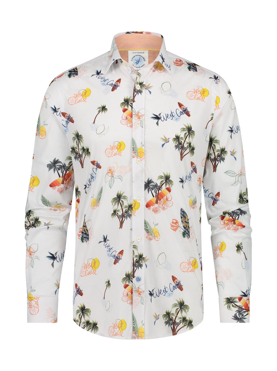 A Fish Named Fred - Tropical Print Shirt in White