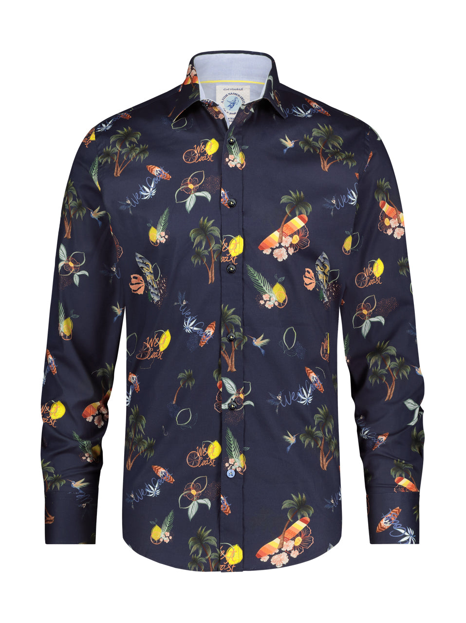 A Fish Named Fred - Tropical Print Shirt in Navy