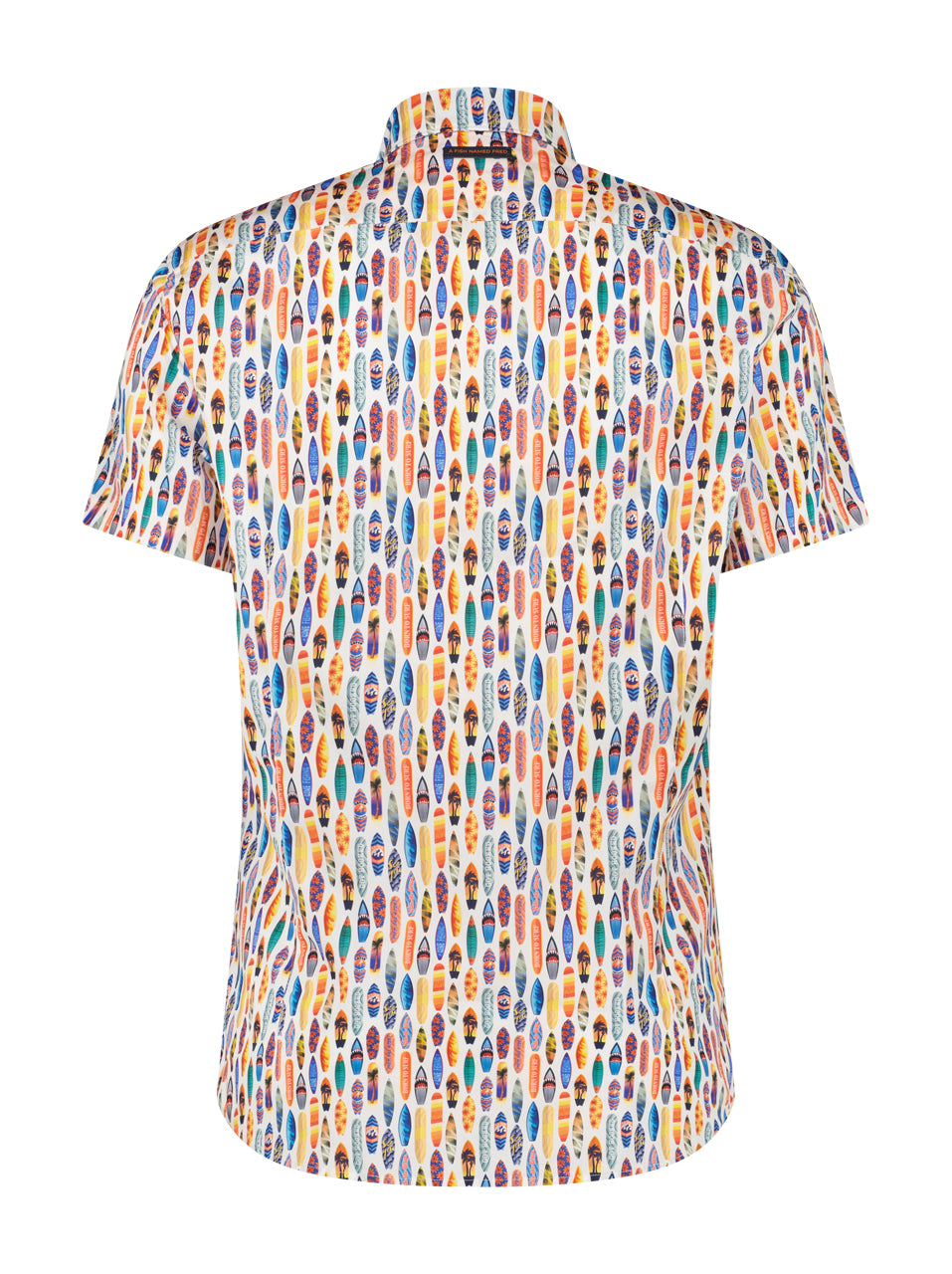 A Fish Named Fred - Surfboard Print Short Sleeve Shirt in White