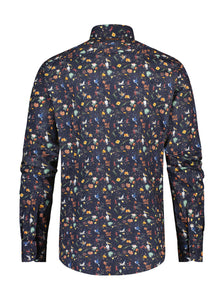 A Fish Named Fred - Pelican Print Shirt in Navy