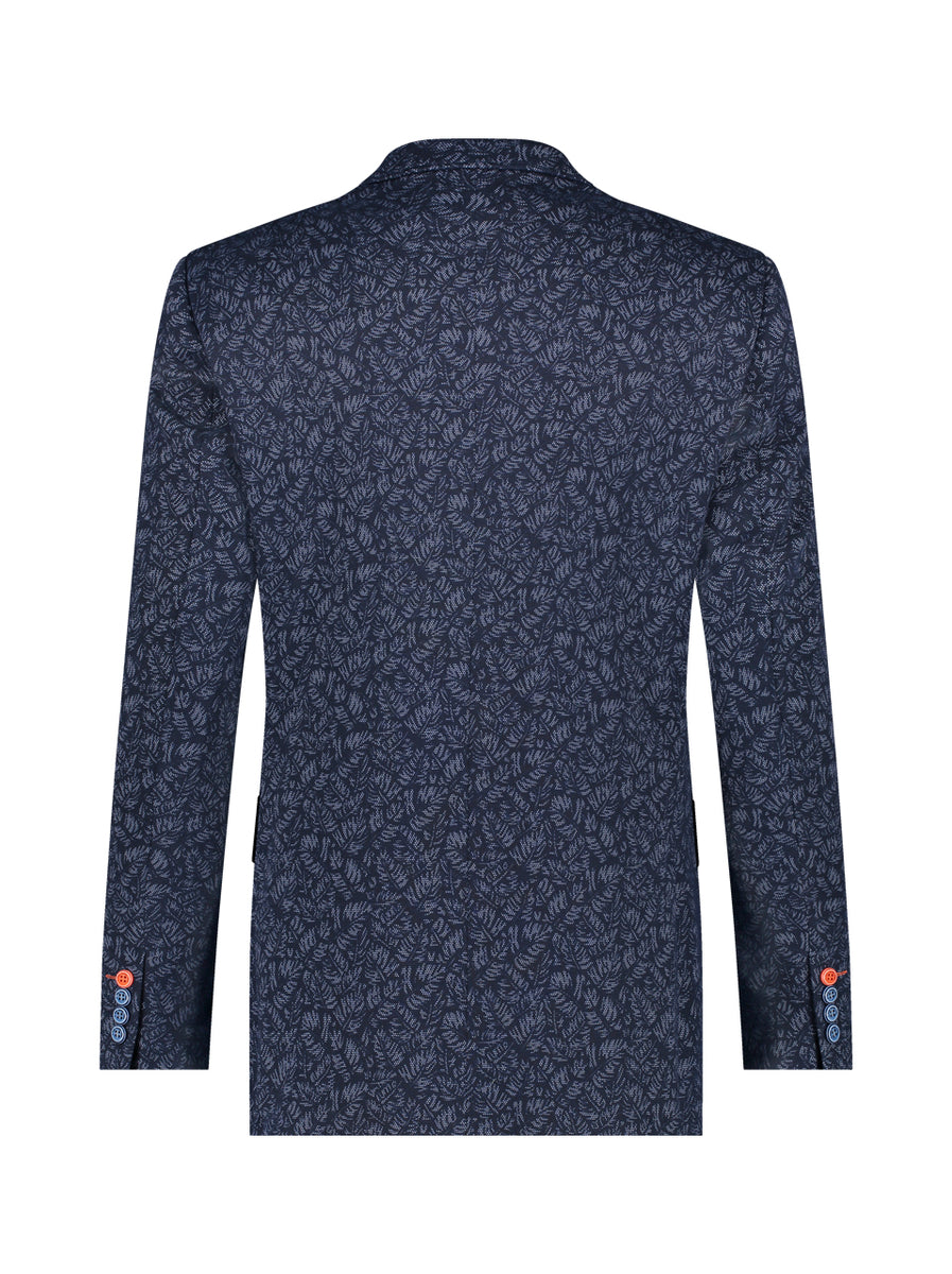 A Fish Named Fred - Pique Leaves Blazer in Navy