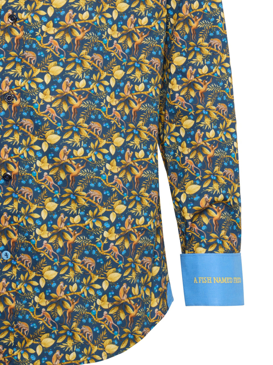 A Fish Named Fred - Monkey Print Shirt - Navy