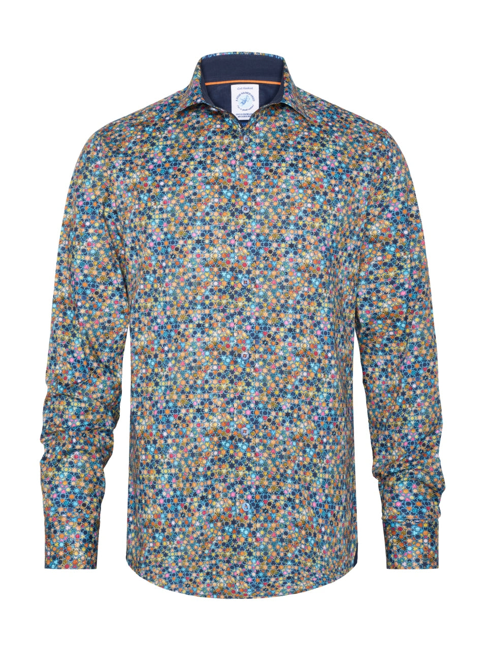 A Fish Named Fred - Star Tiles Print Shirt  - Navy