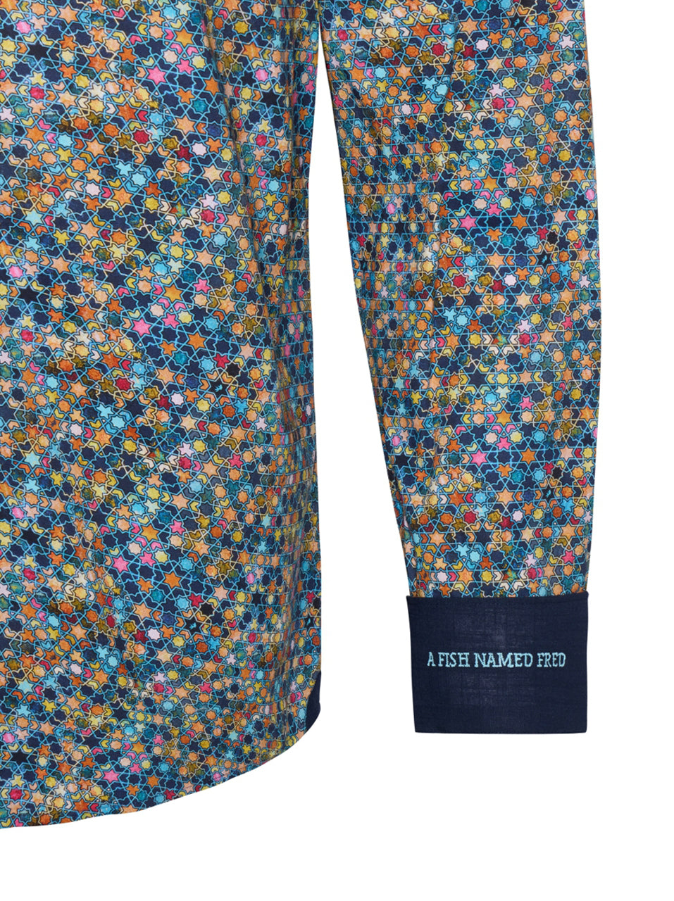 A Fish Named Fred - Star Tiles Print Shirt  - Navy