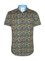 Load image into Gallery viewer, A Fish Named Fred - Monkey Print Short Sleeve Shirt in Navy
