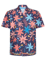Load image into Gallery viewer, A Fish Named Fred - Watercolour Print Short Sleeve Shirt in Navy
