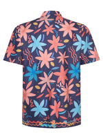 Load image into Gallery viewer, A Fish Named Fred - Watercolour Print Short Sleeve Shirt in Navy
