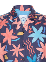 Load image into Gallery viewer, A Fish Named Fred - Watercolour Print Short Sleeve Shirt in Navy
