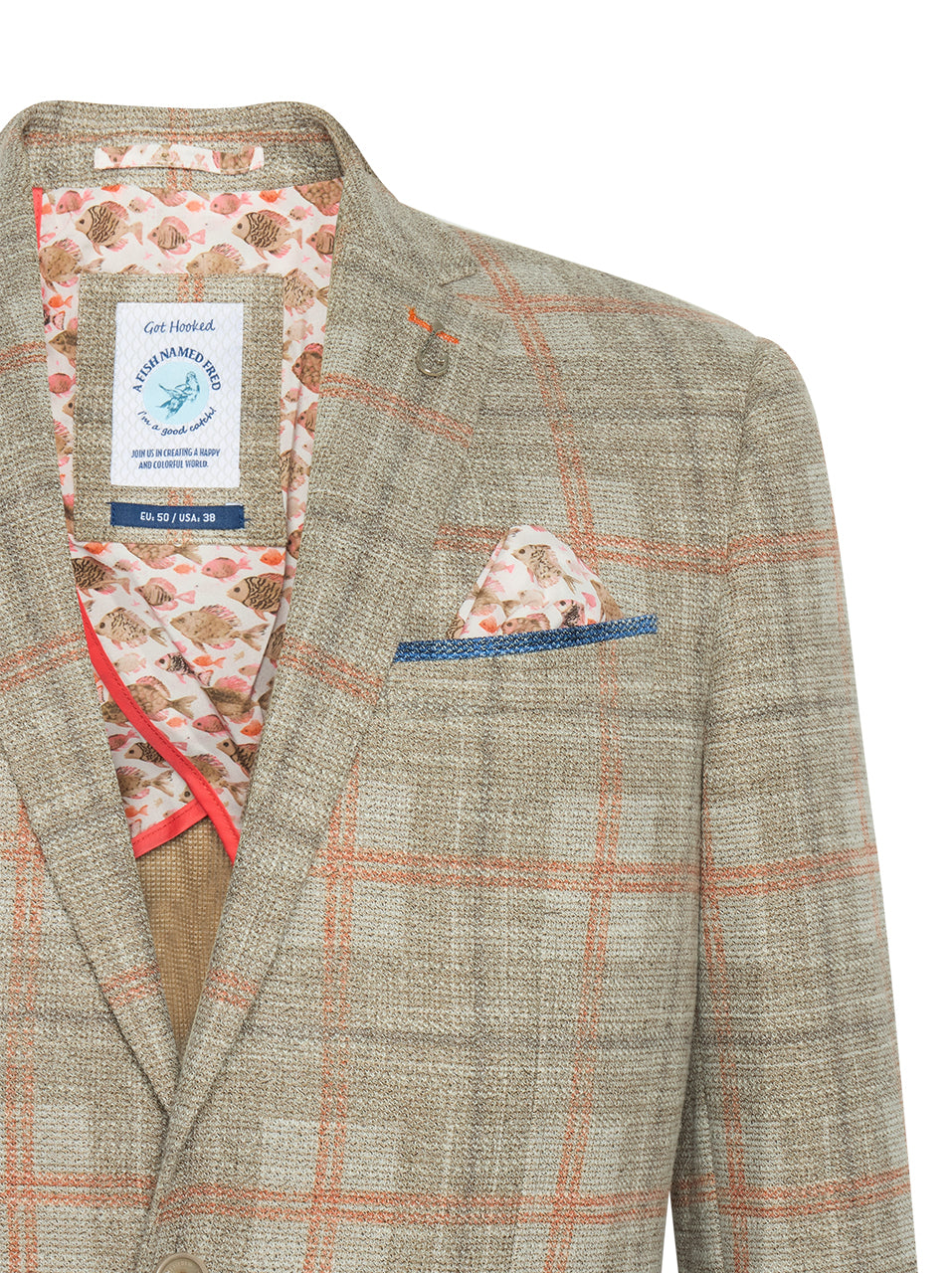 A Fish Named Fred - Big Check Blazer in Camel