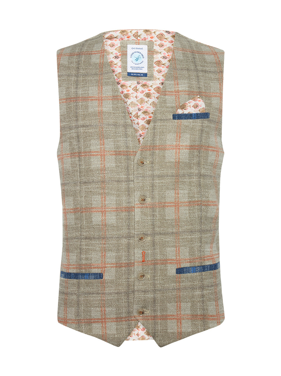 A Fish Named Fred - Big Check Vest in Camel
