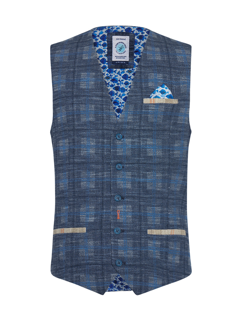 A Fish Named Fred - Big Check Vest in Navy