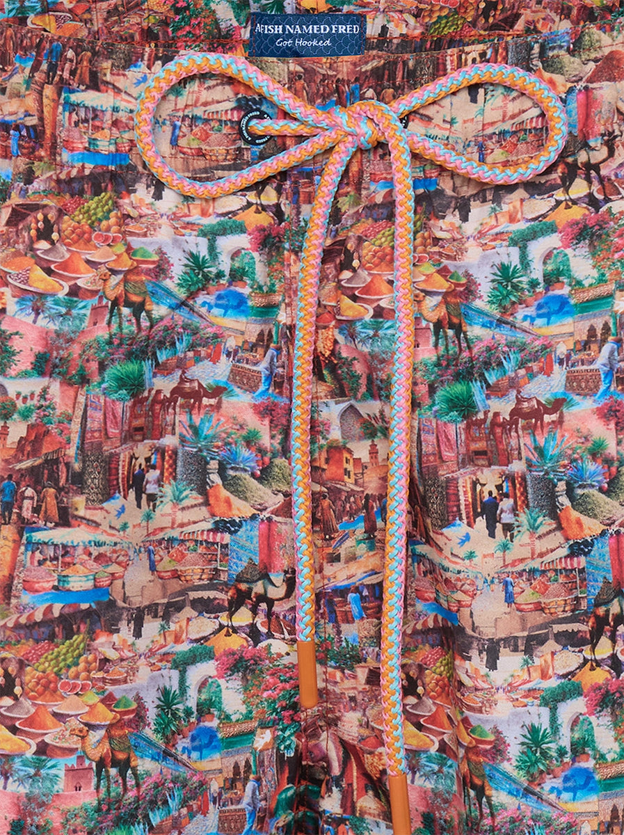 A Fish Named Fred Swim shorts - Spice Market Print in Multi