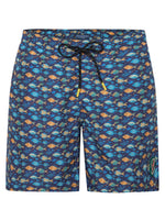 Load image into Gallery viewer, A Fish Named Fred Swim shorts - Fish Print in Navy
