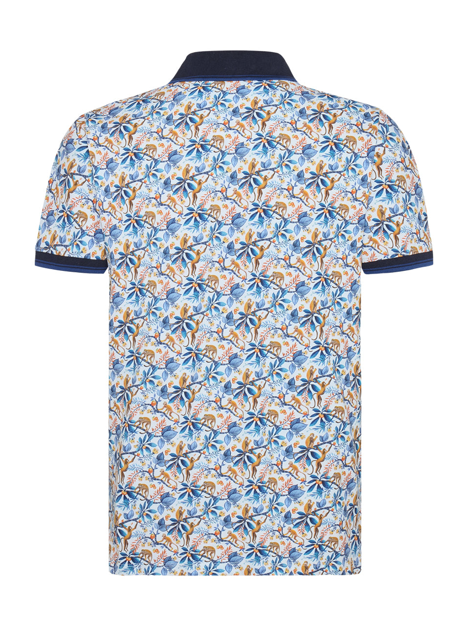 A Fish Named Fred - Monkey Print Polo in White