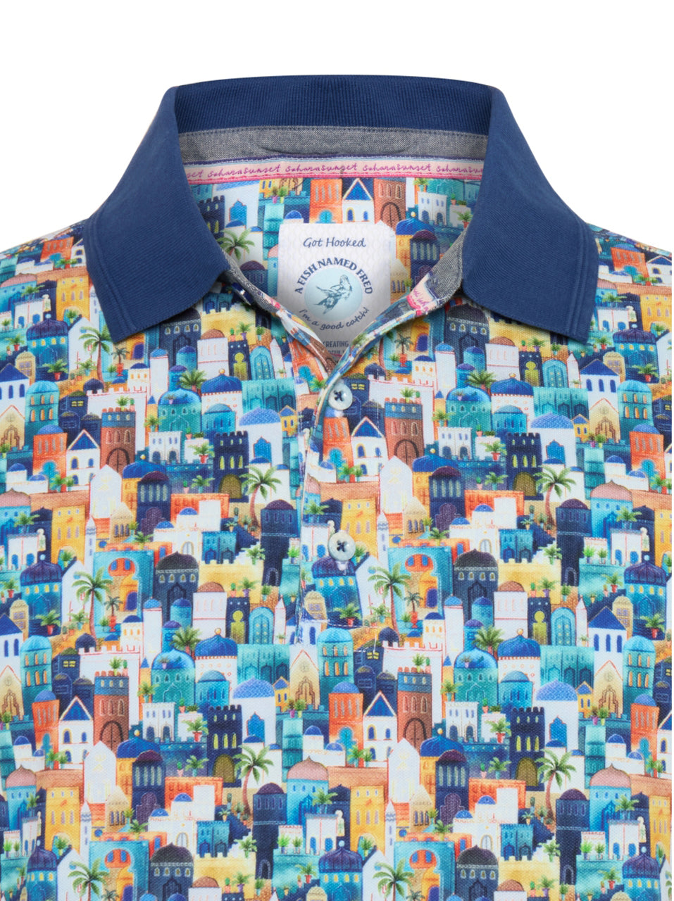 A Fish Named Fred - Town Print Polo in Multi