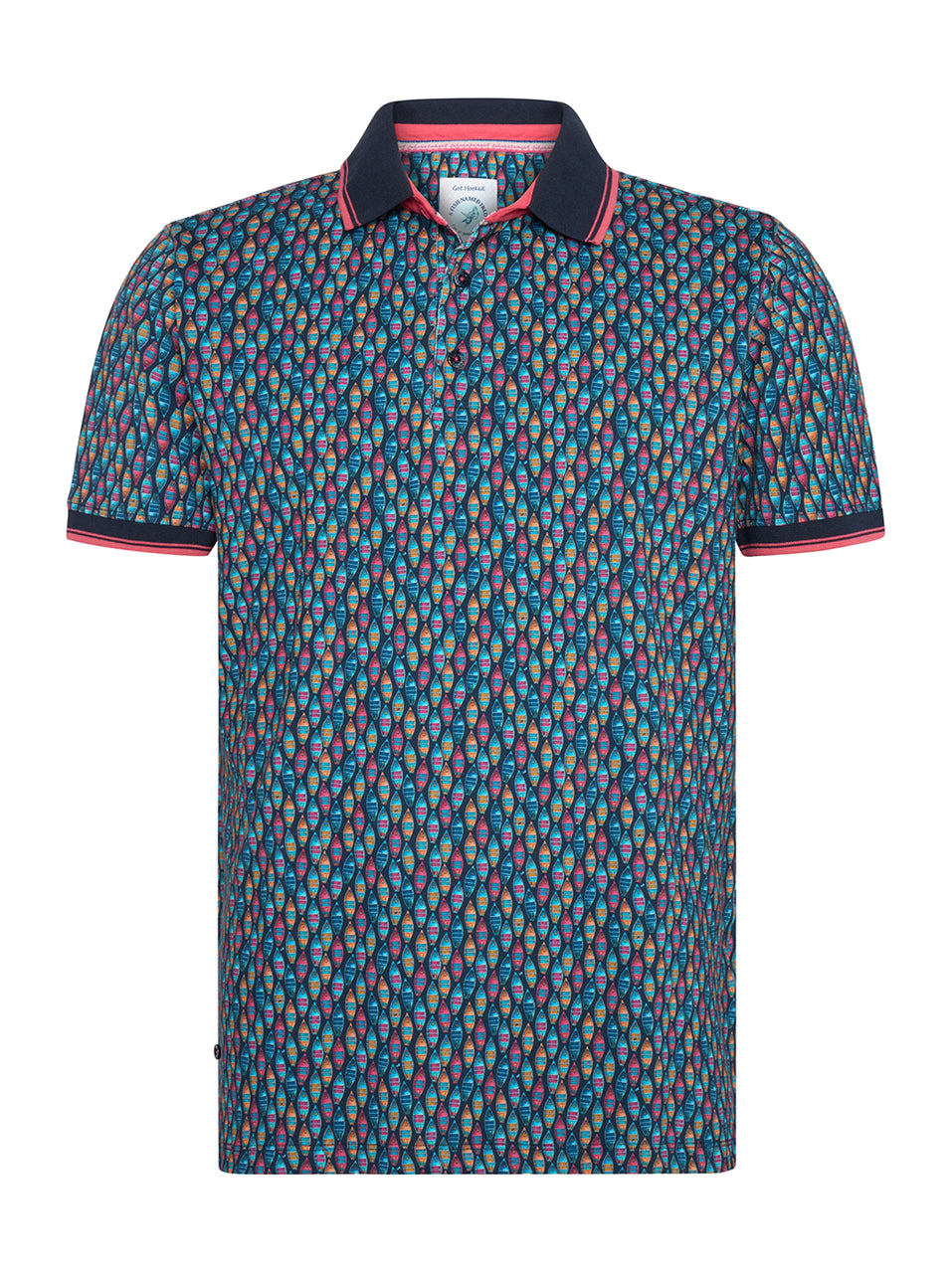 A Fish Named Fred - Boat Print Polo in Navy