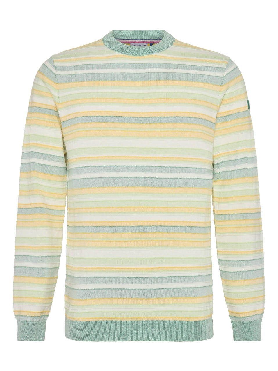 A Fish Named Fred - Striped Cotton Knit in Mint/Lemon