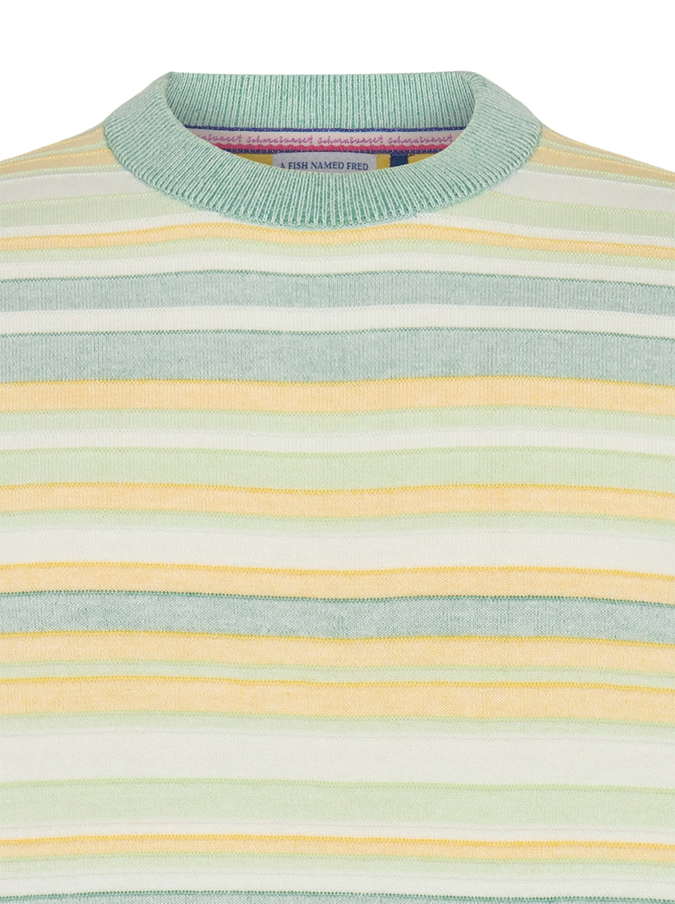 A Fish Named Fred - Striped Cotton Knit in Mint/Lemon
