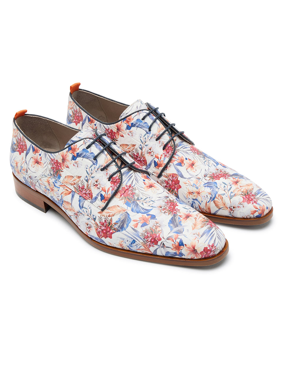 A Fish Named Fred - Floral Print Leather Shoe - White