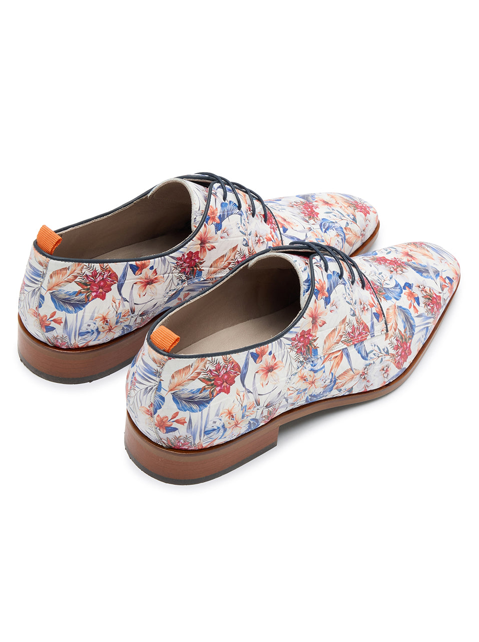 A Fish Named Fred - Floral Print Leather Shoe - White