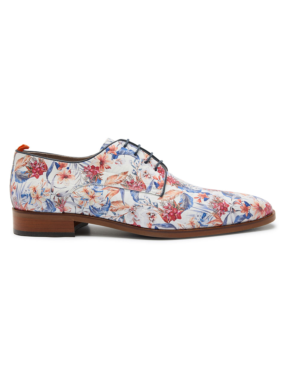 A Fish Named Fred - Floral Print Leather Shoe - White
