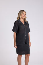 Load image into Gallery viewer, Two T&#39;s Tape Yarn Knit Shirt - Charcoal
