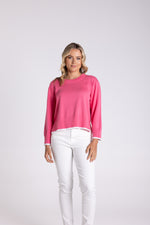 Load image into Gallery viewer, Two T&#39;s Boxy Knit W/Tipping - Flamingo

