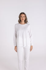 Load image into Gallery viewer, Two T's Crew 7/8 Sleeve Tee With Pocket - White
