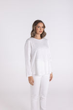 Load image into Gallery viewer, Two T's Crew 7/8 Sleeve Tee With Pocket - White
