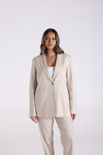 Load image into Gallery viewer, Two T's Linen Viscose Jacket - Natural
