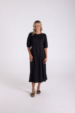 Load image into Gallery viewer, Two T's Linen Midi Dress - Black
