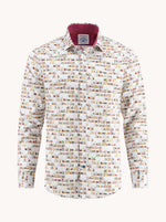 Load image into Gallery viewer, A Fish Named Fred - Liquor Store Print Shirt  - White - Mitchell McCabe Menswear
