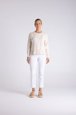 Load image into Gallery viewer, Two T's Pointelle Crew - Straw
