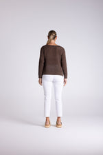 Load image into Gallery viewer, Two T's V Neck Tape Yarn Knit - Chestnut
