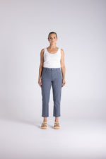 Load image into Gallery viewer, Two T's Stripe 7/8 Slim Jean - Navy/White

