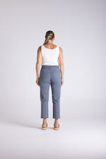 Load image into Gallery viewer, Two T's Stripe 7/8 Slim Jean - Navy/White
