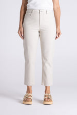 Load image into Gallery viewer, Two T's Stripe 7/8 Slim Jean - Straw/White
