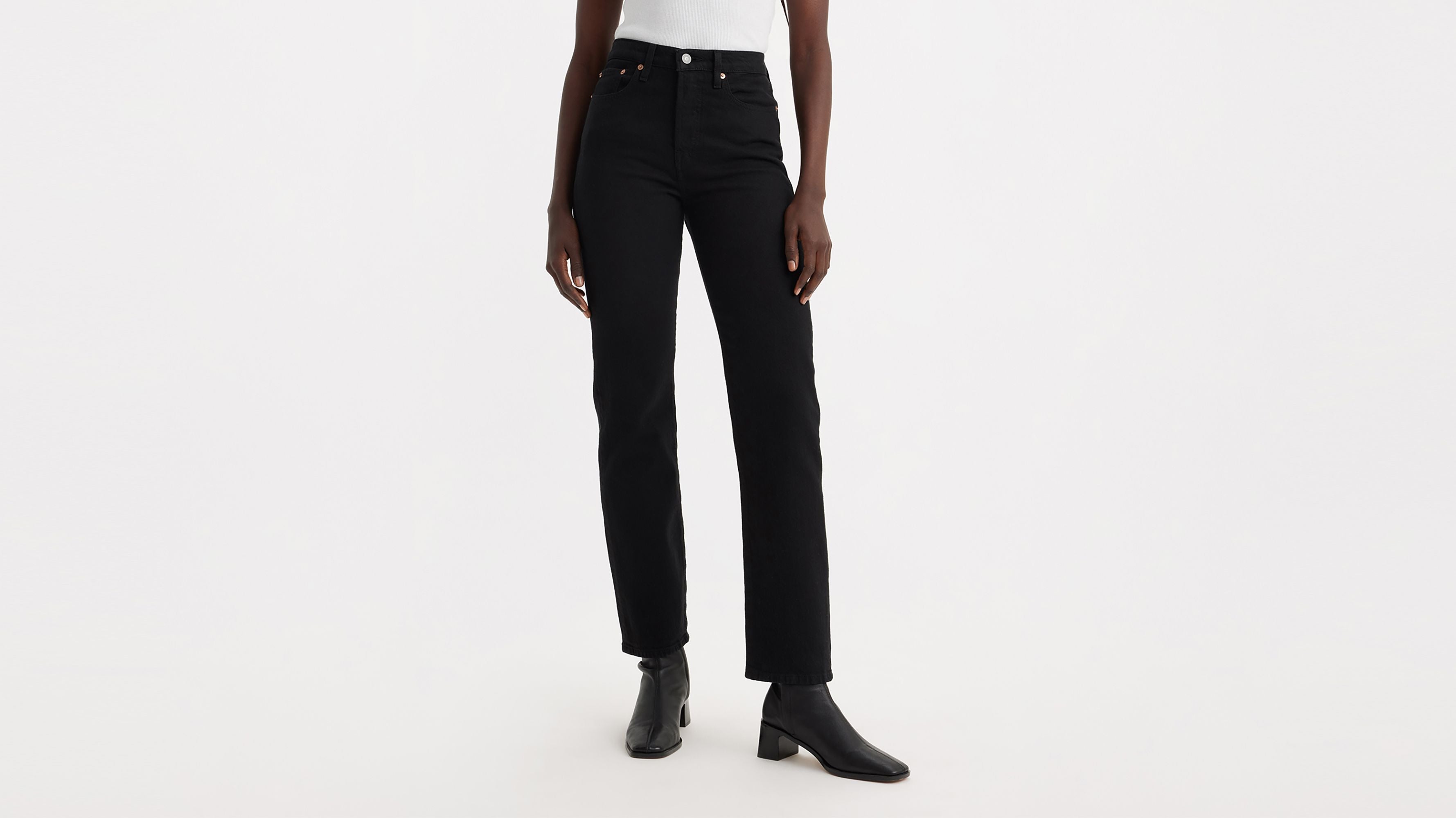 Levi's Womens Wedgie Straight Jeans - Black Sprout