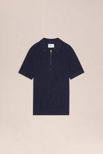 Load image into Gallery viewer, No Nationality Hansie Zip Polo - Navy Melange
