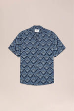 Load image into Gallery viewer, No Nationality Deon Short Sleeve Print Shirt - Navy Blue
