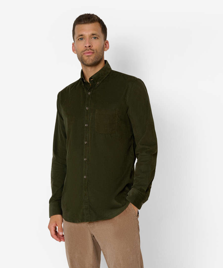 Brax Daniel Fine Cord Shirt - Deep Pine