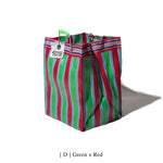 Load image into Gallery viewer, Puebco Recycled Plastic Stripe Bag Square - Green and Red - Mitchell McCabe Menswear
