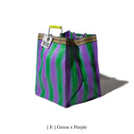 Load image into Gallery viewer, Puebco Recycled Plastic Stripe Bag Square - Green and Purple - Mitchell McCabe Menswear
